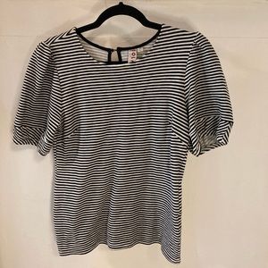 Anthropologie Dolan Striped Puff Sleeve Top